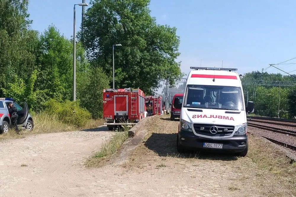 Pożar przy ul. Modłowej w Bolesławcu