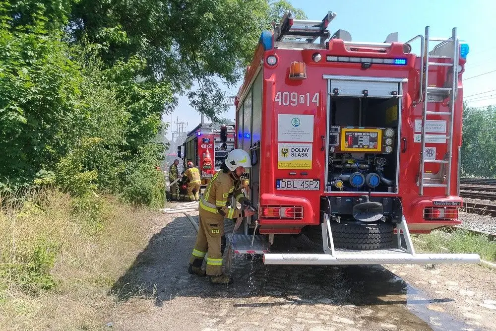Pożar przy ul. Modłowej w Bolesławcu