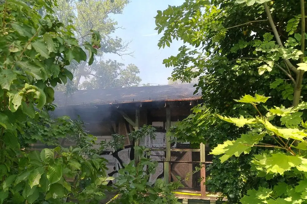 Pożar przy ul. Modłowej w Bolesławcu