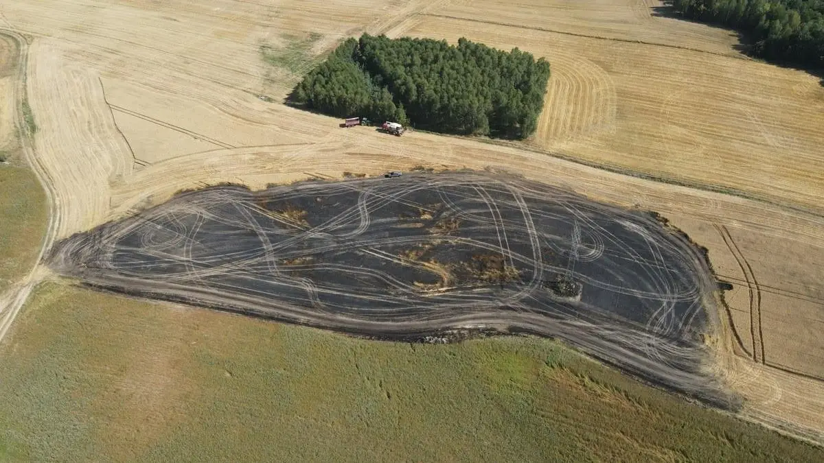 Pożar pola w Milikowie
