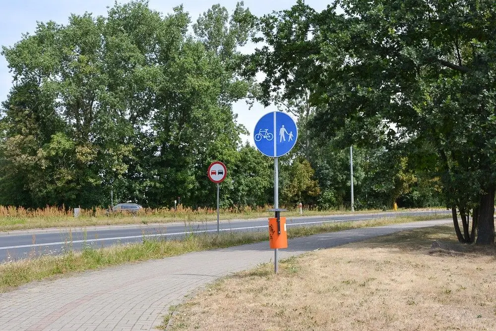 Oznakowanie przy ulicy Wróblewskiego w Bolesławcu