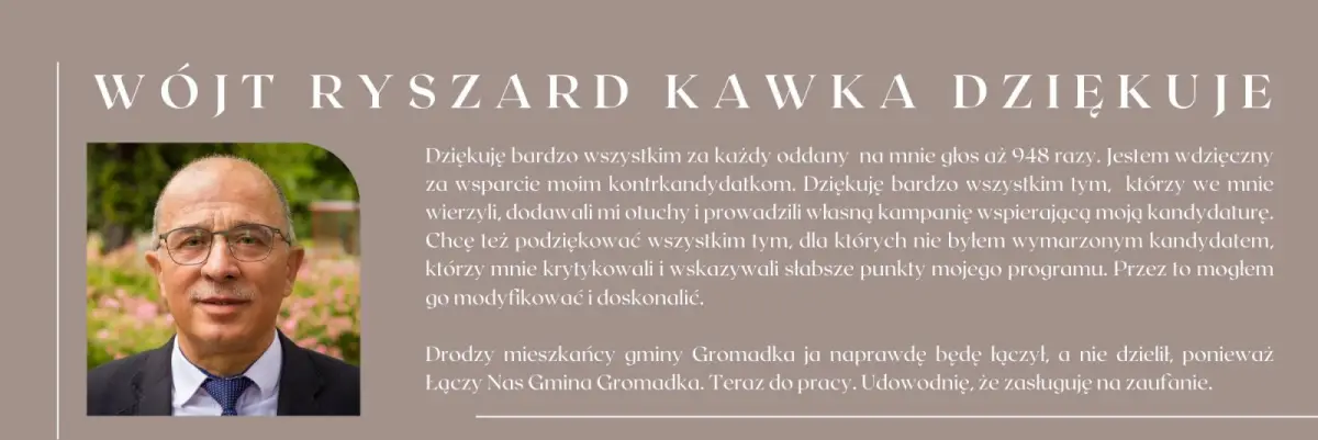 Podziękowania Ryszarda Kawki