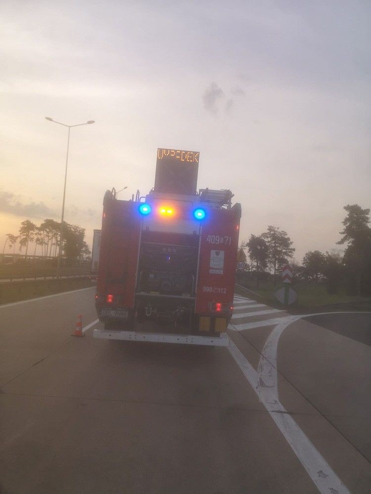 Działania straży pożarnej na A4