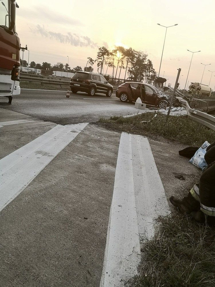 Działania straży pożarnej na A4