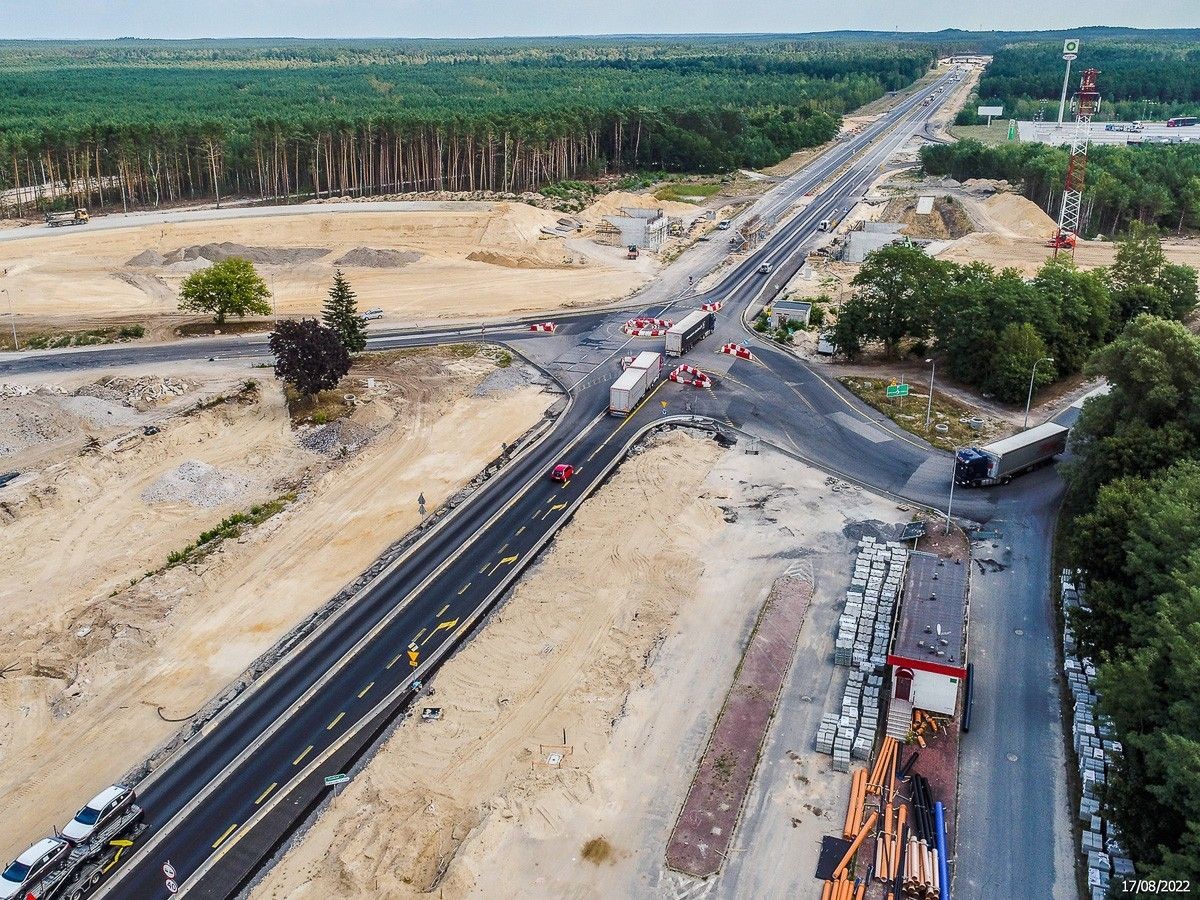 Budowa A18 (zdjęcia z sierpnia 2022 r.)