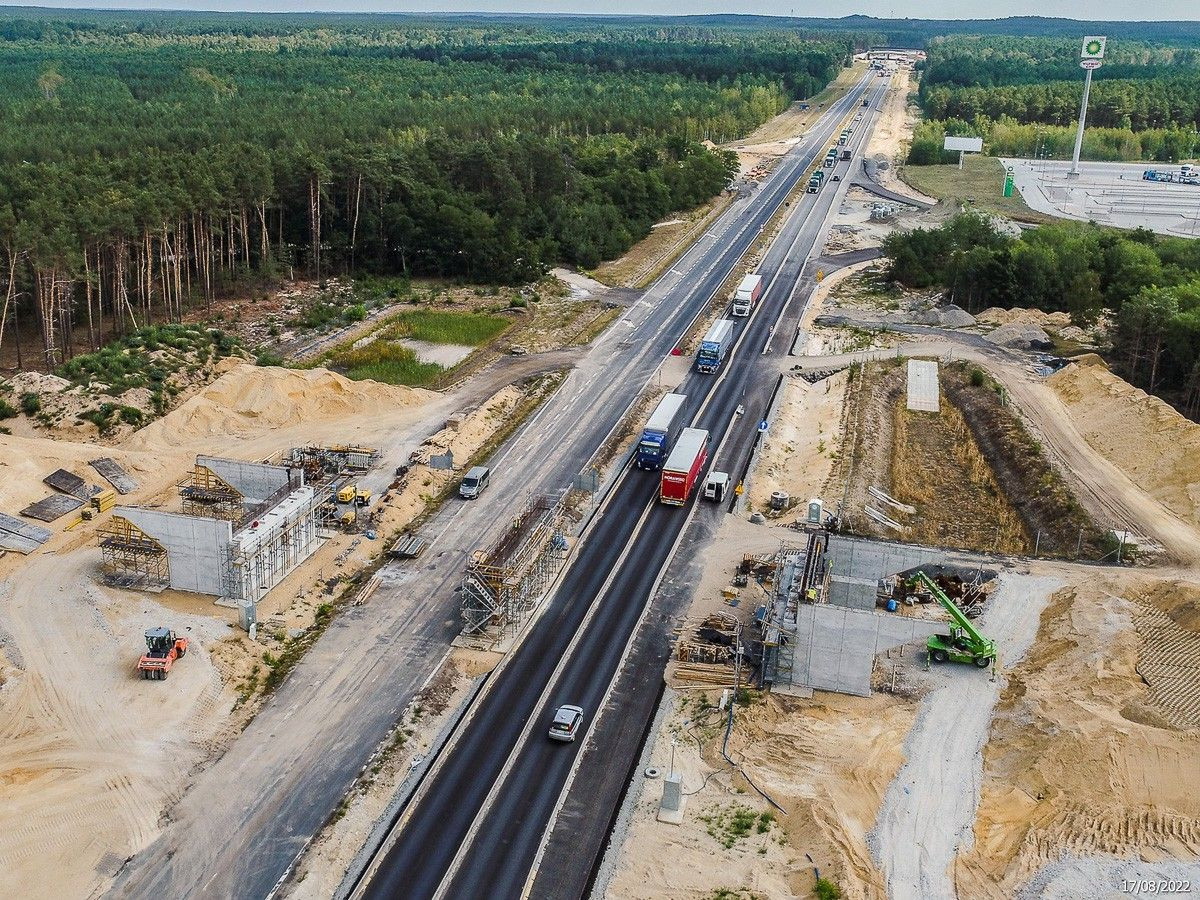 Budowa A18 (zdjęcia z sierpnia 2022 r.)
