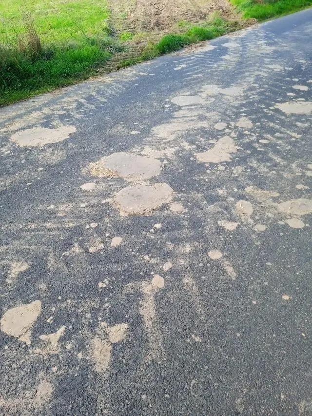 Zabłocona droga z Raciborowic w kierunku Ustronia