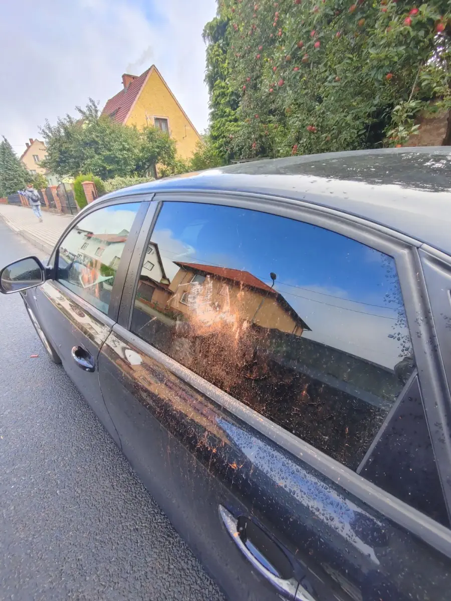 Zniszczone auto w centrum Nowogrodźca. Prośba o pomoc w ustaleniu sprawcy
