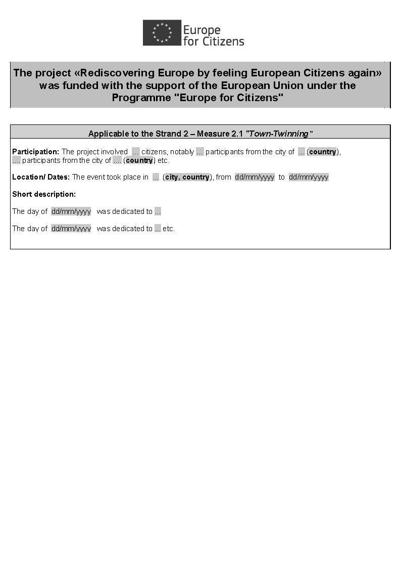 Projekt „Rediscovering Europe by feeling European Citizens again”