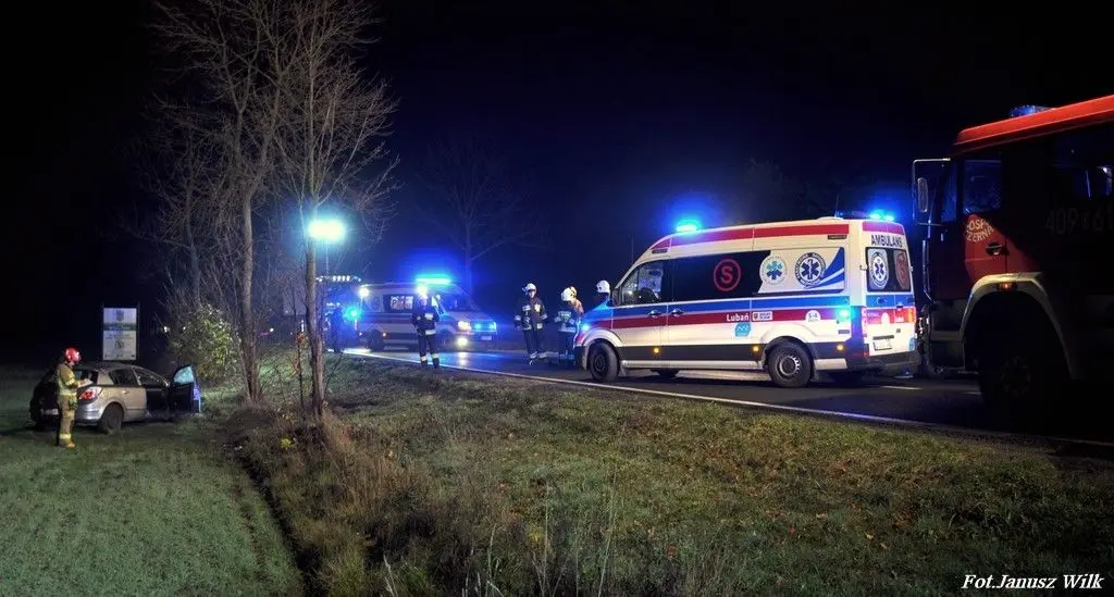 Opel wypadł z drogi