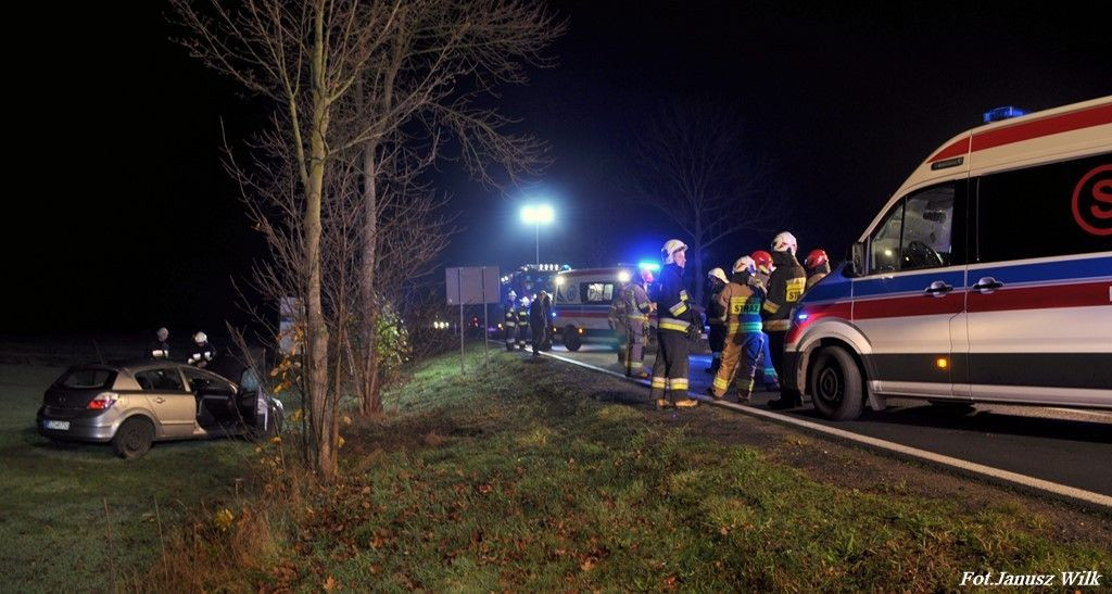 Opel wypadł z drogi