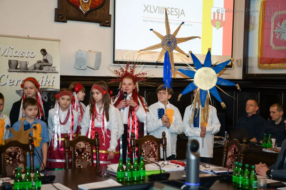 Ukrainian youth at the Bolesławiec City Council session