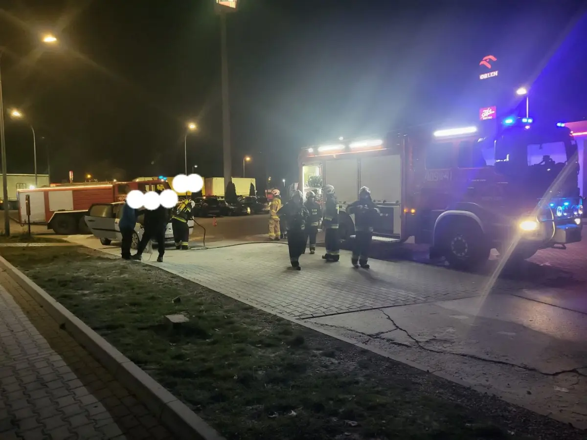 Akcja straży pożarnej w strefie