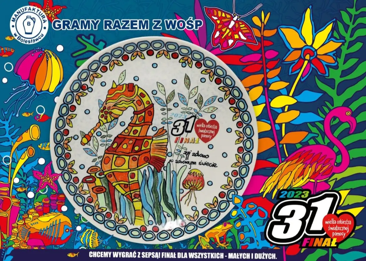 Wyjątkowa kolekcja talerzy z grafikami Jurka Owsiaka powstała w Manufakturze w Bolesławcu