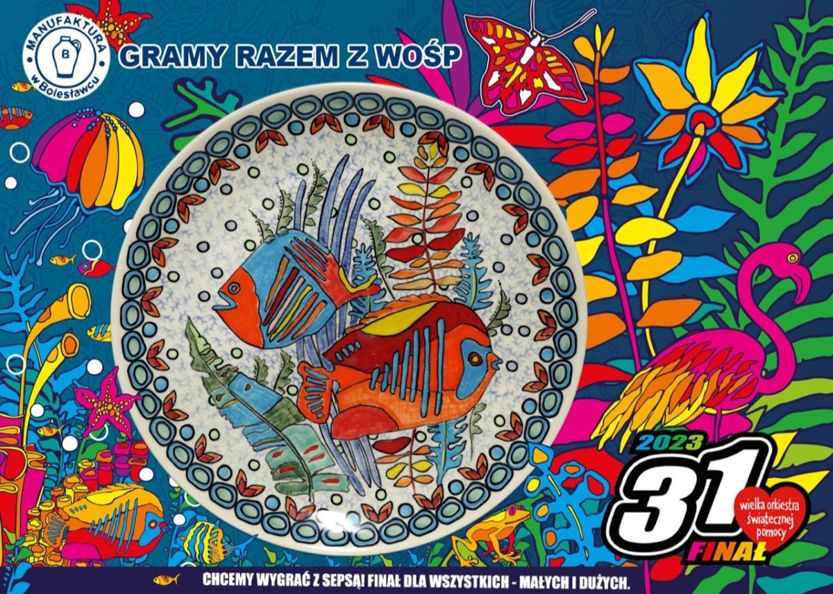 Wyjątkowa kolekcja talerzy z grafikami Jurka Owsiaka powstała w Manufakturze w Bolesławcu