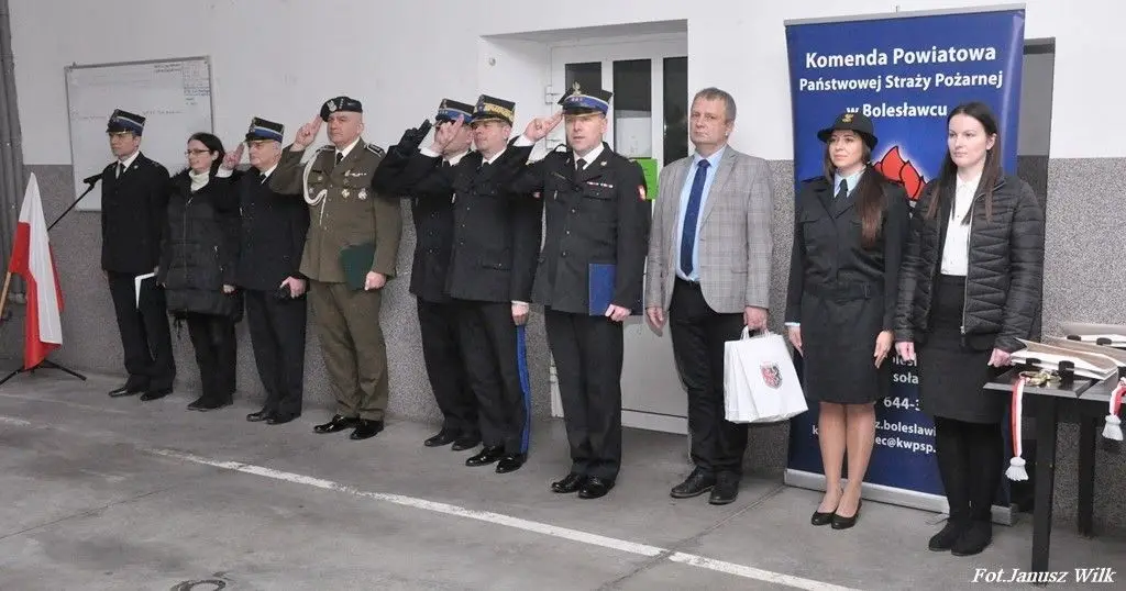 Uroczystość w Komendzie Powiatowej PSP w Bolesławcu