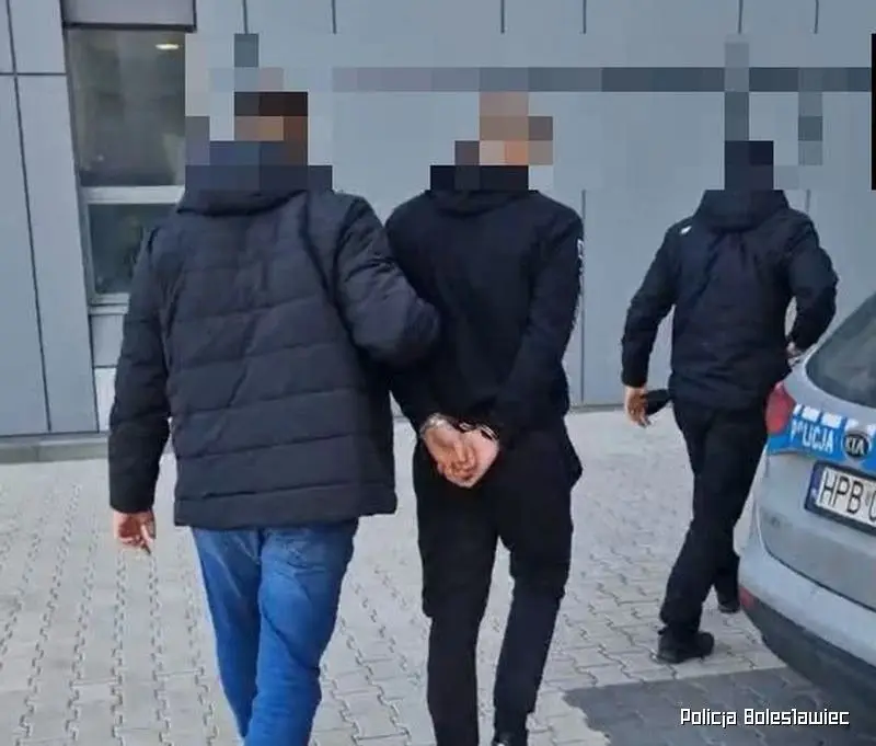 Podejrzany i policjanci