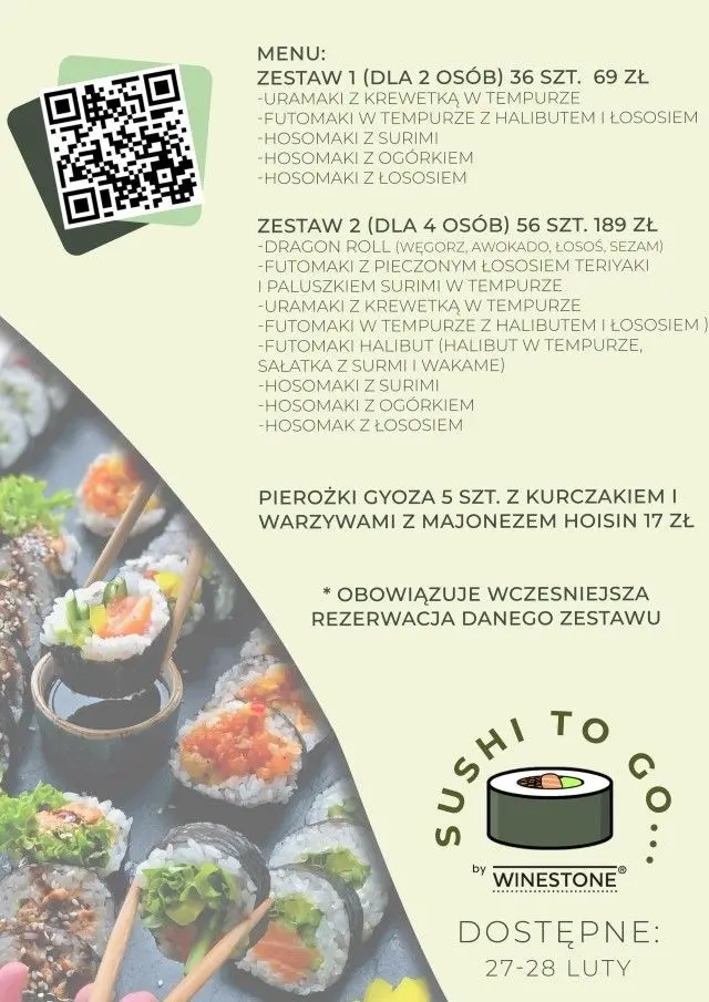 Menu Sushi To Go
