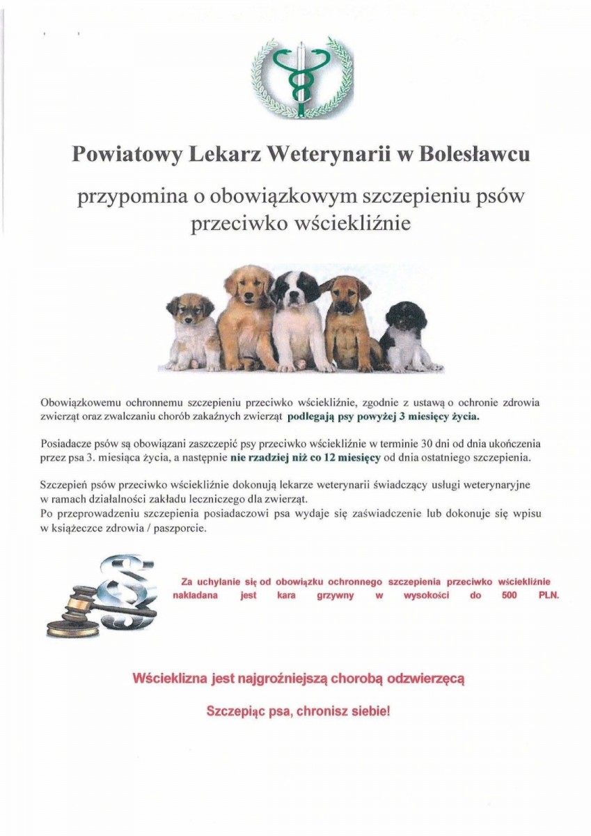 Materiały Powiatowego Lekarza Weterynarii w Bolesławcu