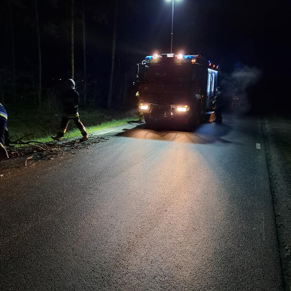 Akcja straży pożarnej koło Mierzwina