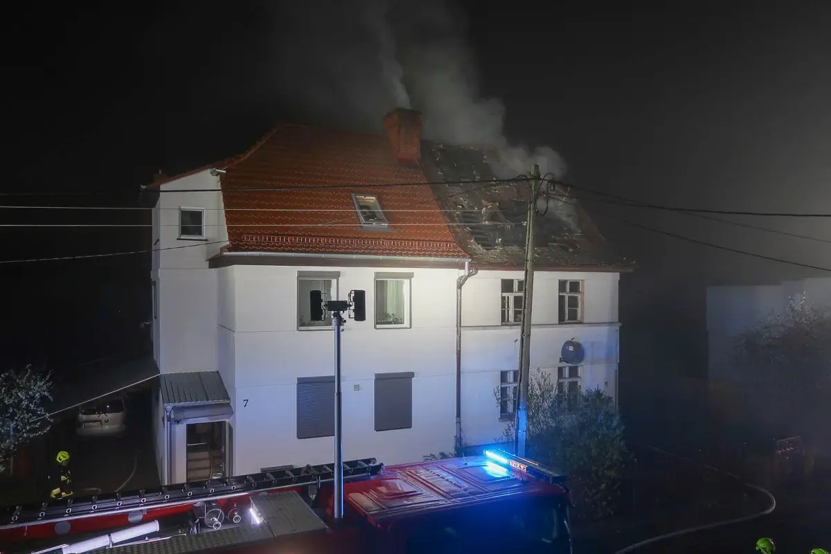 Pożar przy ul. Lipowej w Bolesławcu