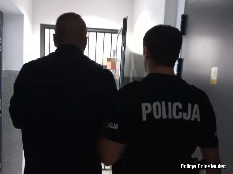 Podejrzany i policjanci