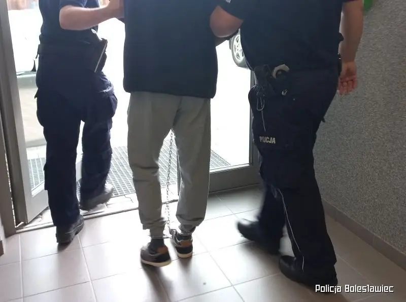 Podejrzany i policjanci