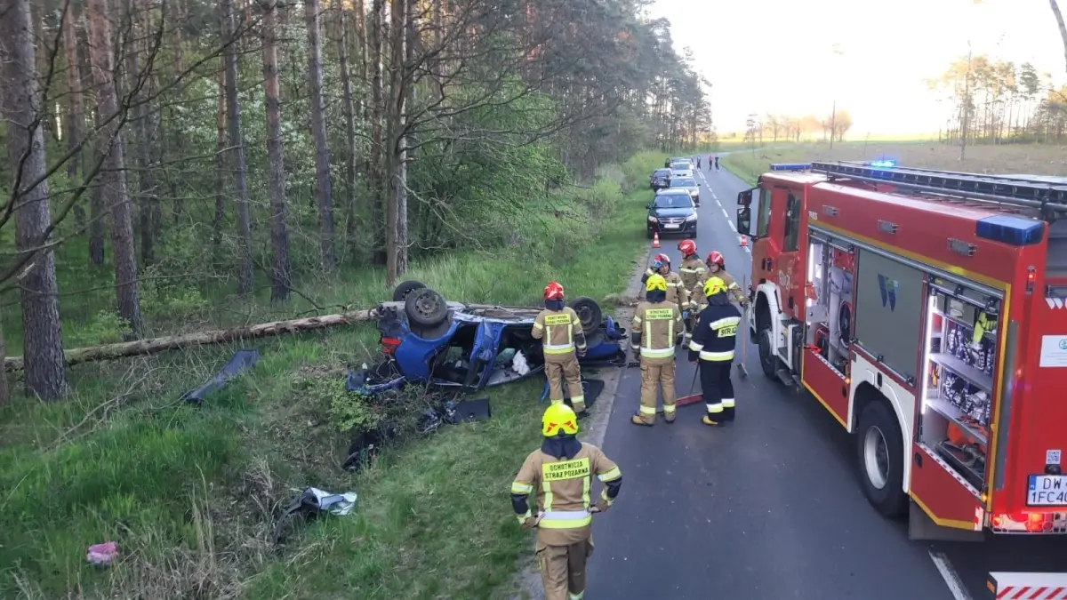 Wypadek między Kraśnikiem a Krzyżową