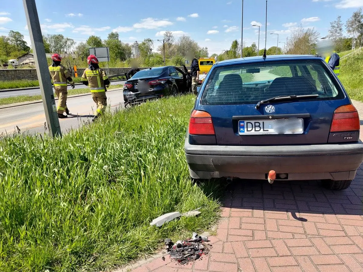 Kolizja koło KPP w Bolesławcu