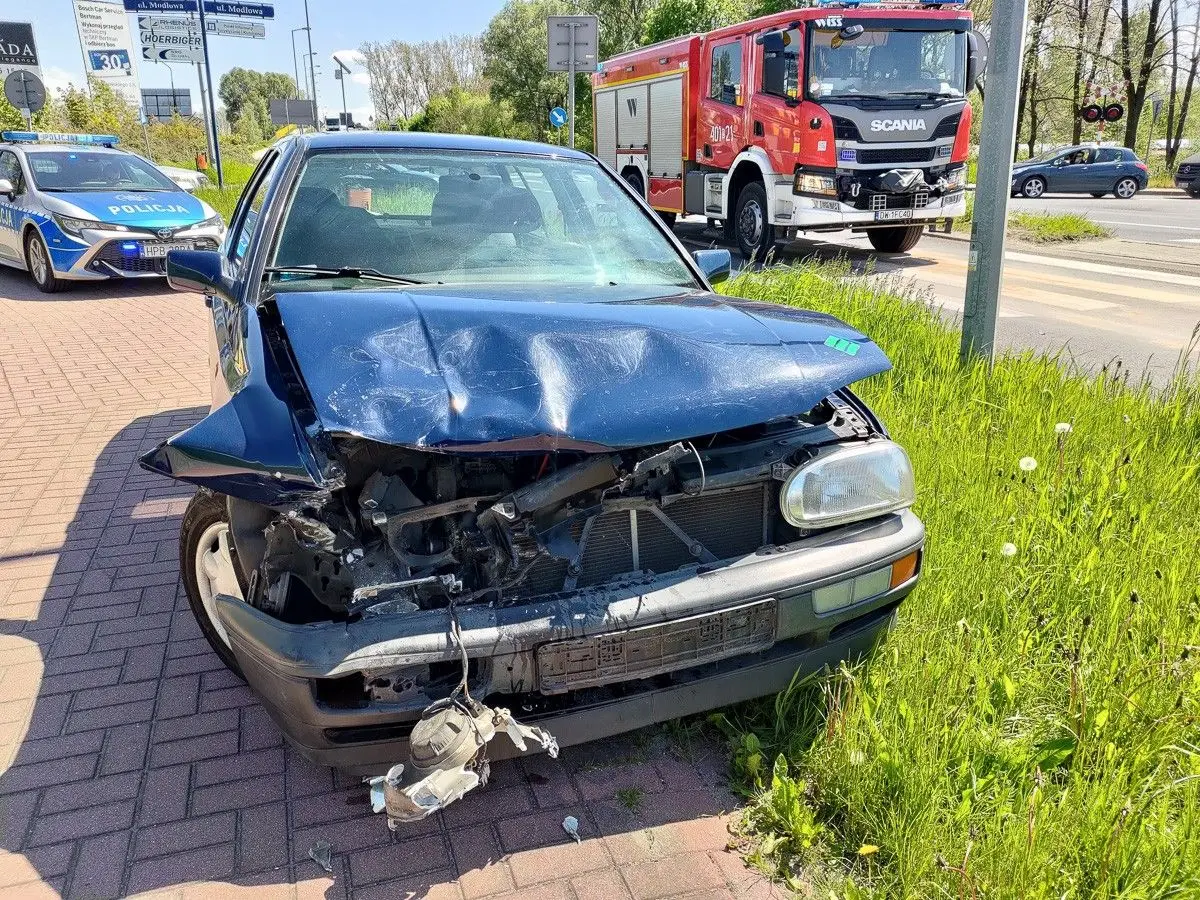 Kolizja koło KPP w Bolesławcu