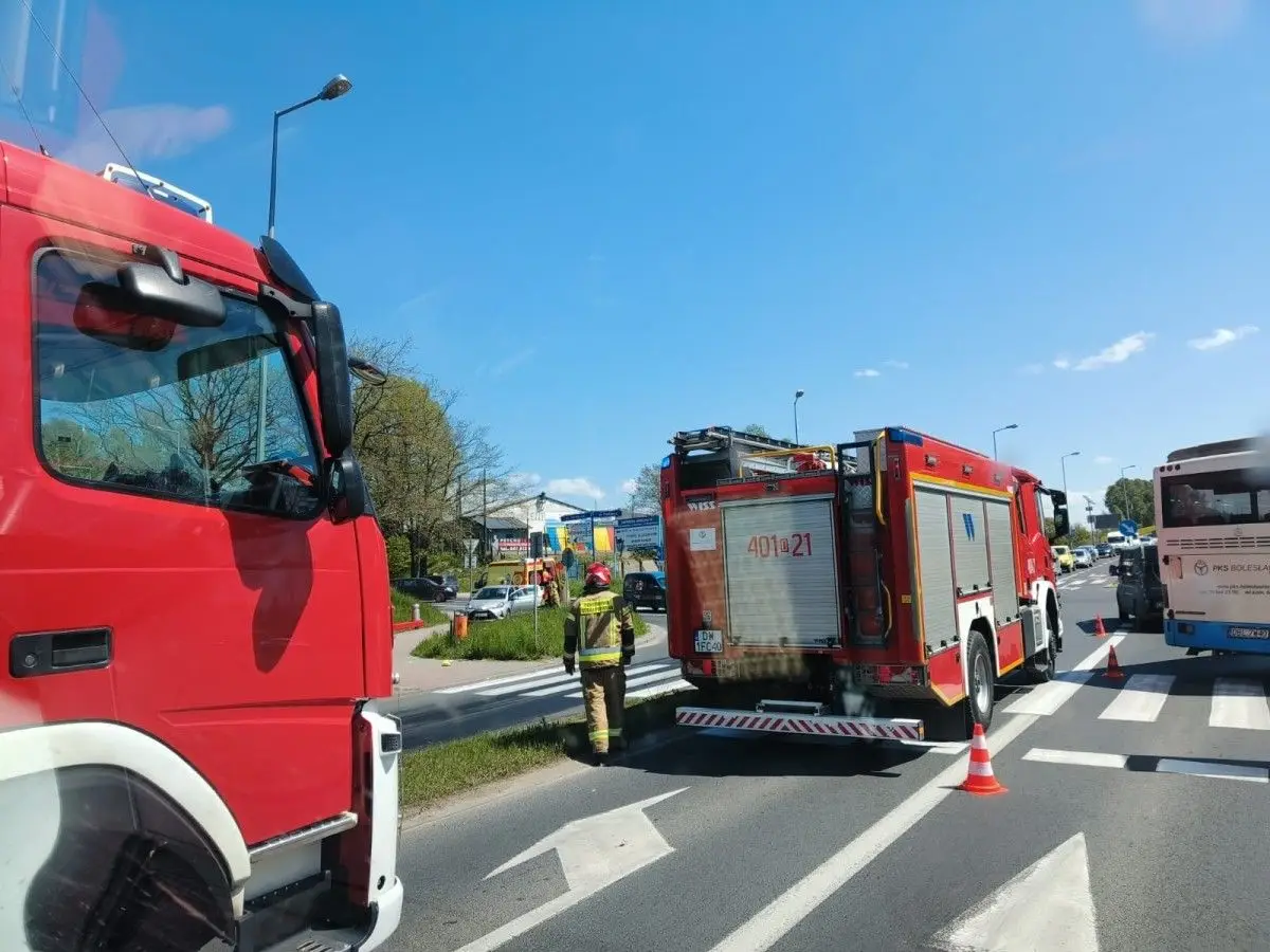 Kolizja koło KPP w Bolesławcu