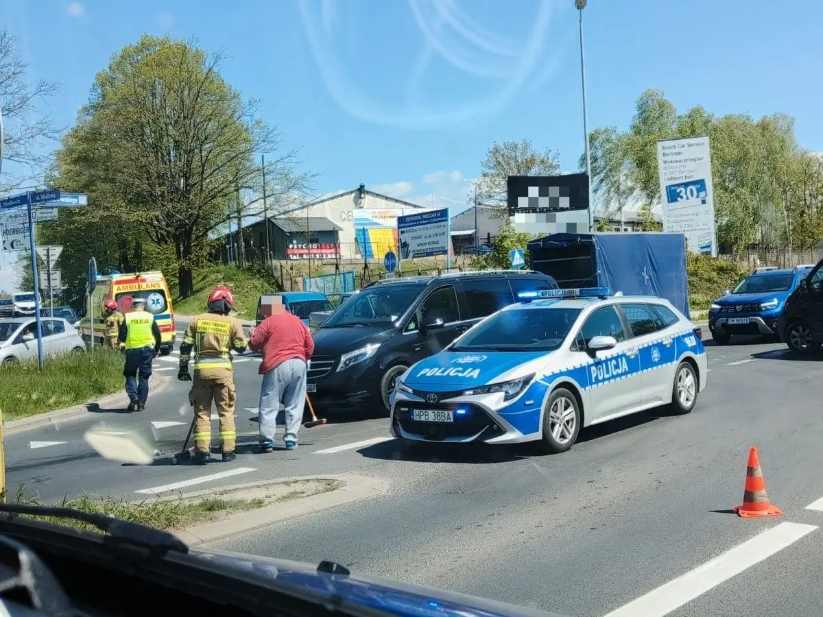 Kolizja koło KPP w Bolesławcu