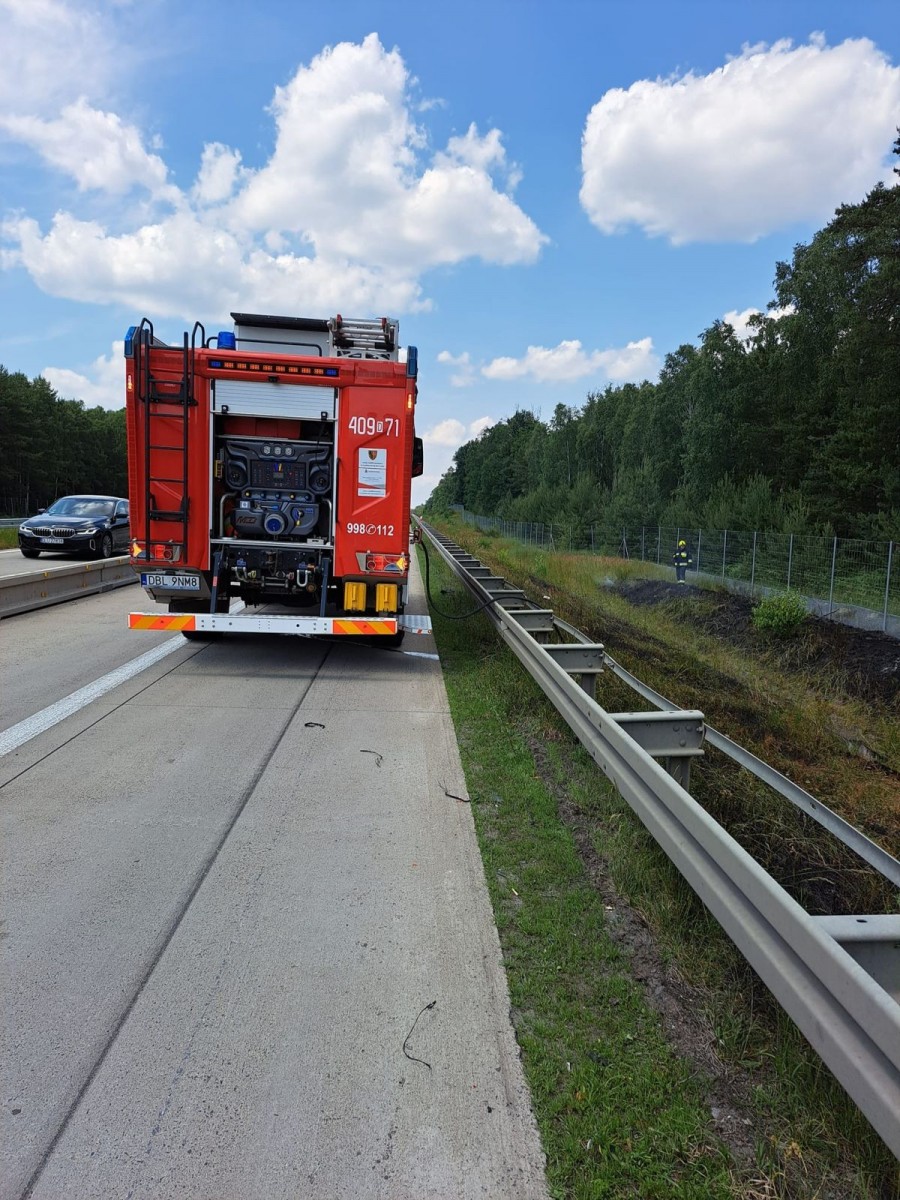 Pożar przy A18
