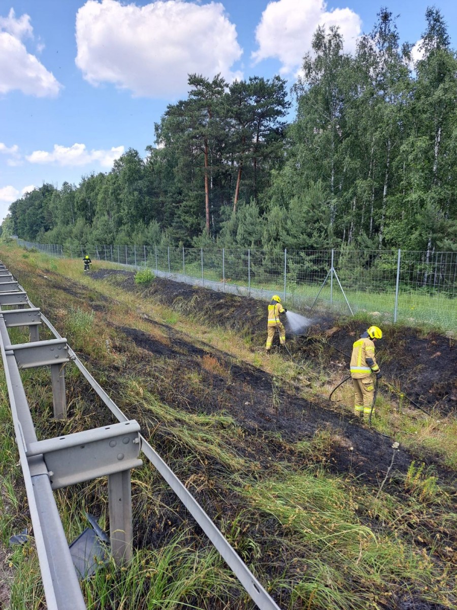 Pożar przy A18