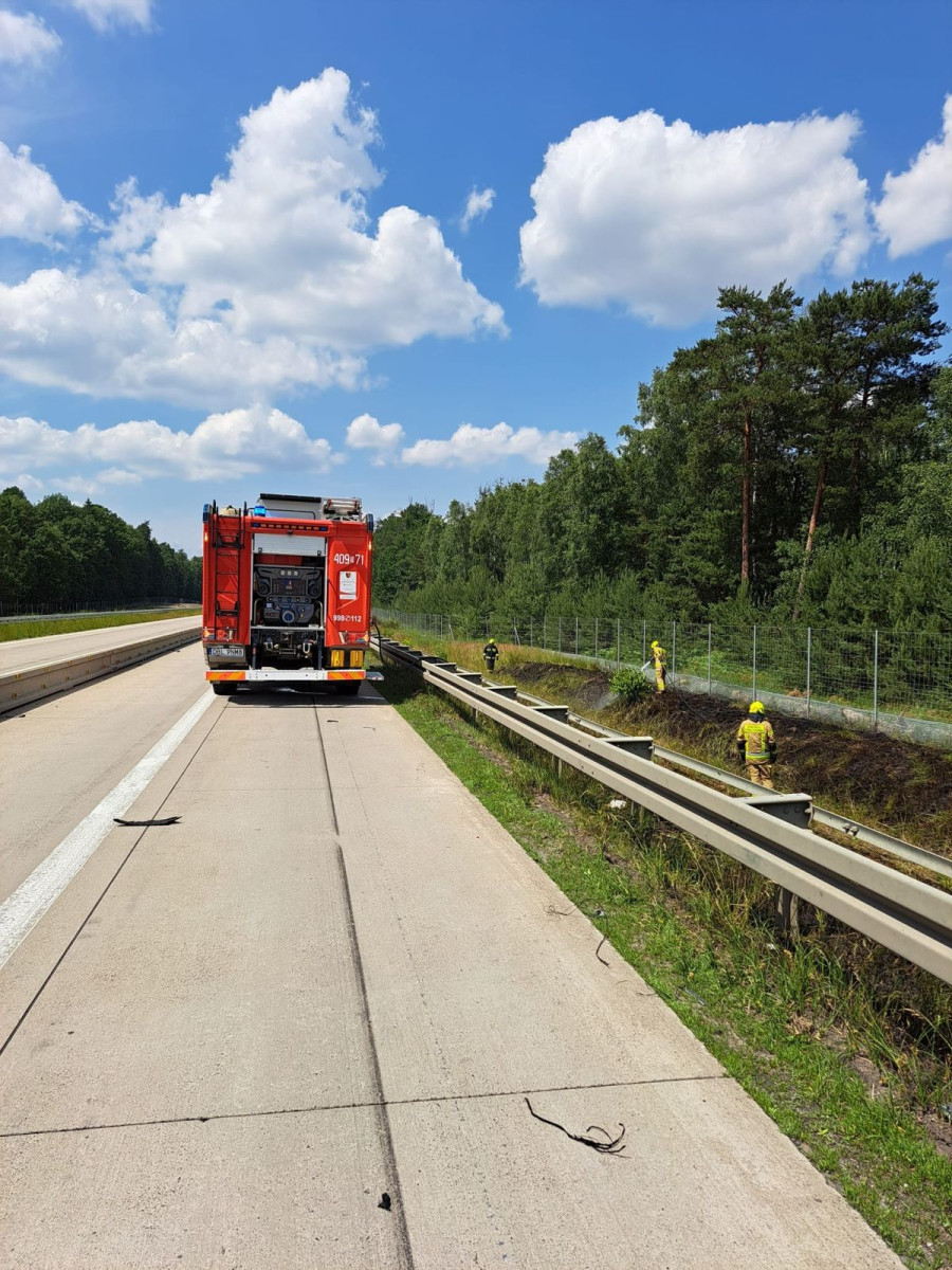 Pożar przy A18