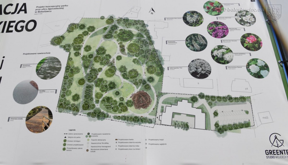 Prace w parku przy Zgorzeleckiej w Bolesławcu
