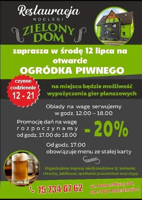 Plakat restauracja Zielony Dom