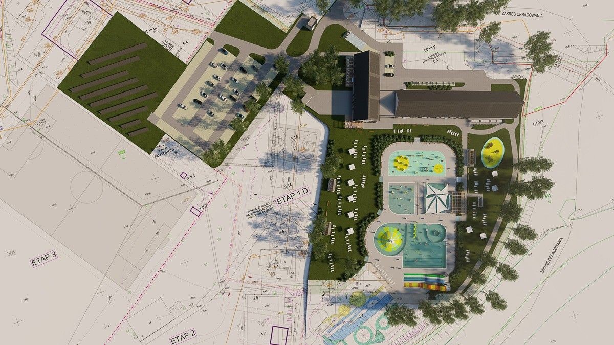 Park wodny przy Spacerowej w Bolesławcu – wizualizacje