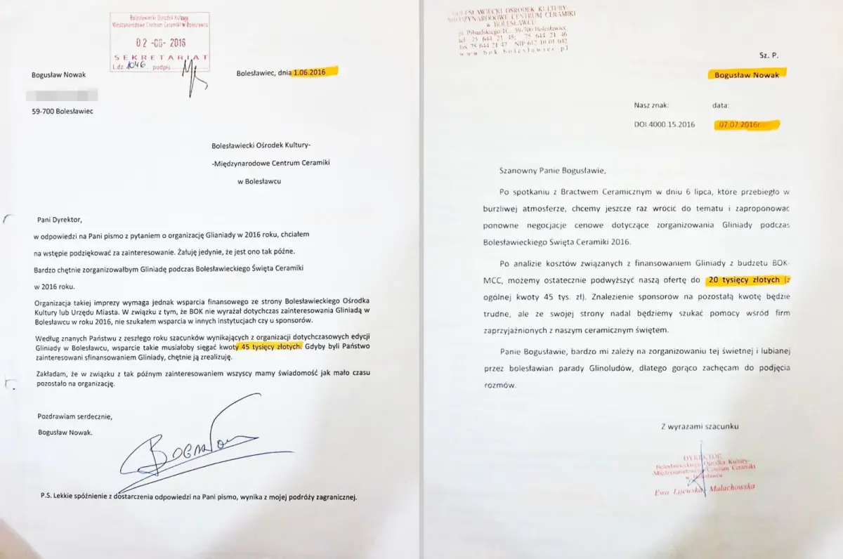 Nowak żądał od miasta 45 tys. zł za organizację imprezy w 2014, 2015 i 2016 roku. Miasto oferowało 15 tys. zł plus wsparcie organizacyjne, a potem 20 tys. zł. Dla Nowaka to było jednak za mało...