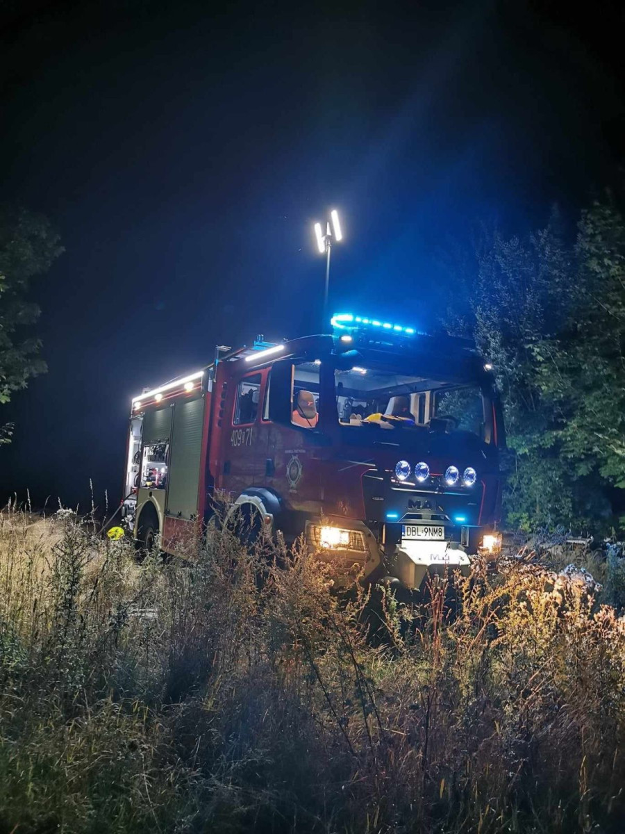 Nocny pożar w Osłej