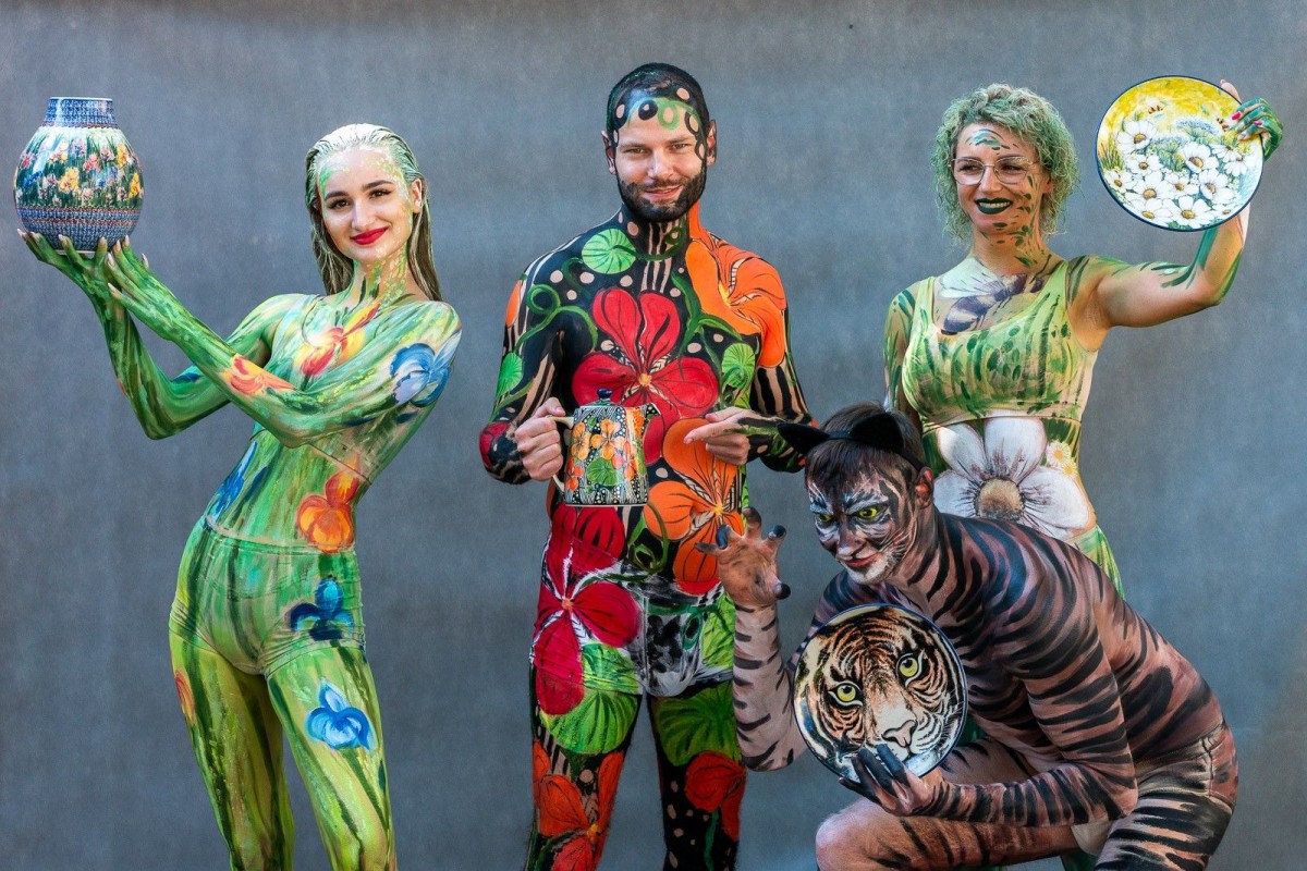 Prezentacja wzorów wykonanych podczas body painting na Glina Show 2023