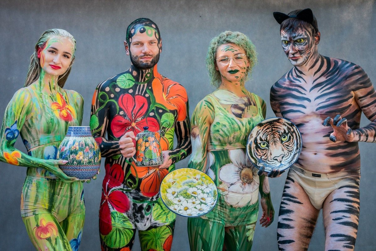 Prezentacja wzorów wykonanych podczas body painting na Glina Show 2023