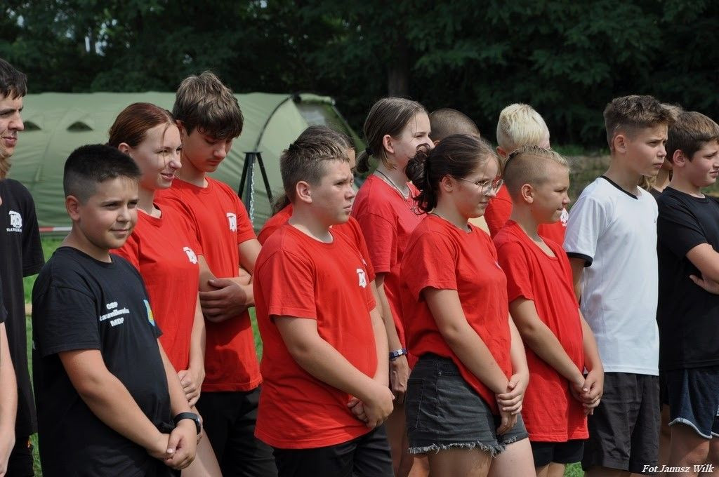 Spotkanie integracyjne młodych strażaczek i strażaków z trzech powiatów