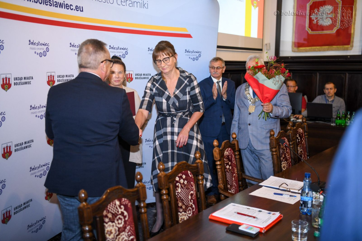 Uroczystość w czasie sierpniowej sesji Rady Miasta Bolesławiec