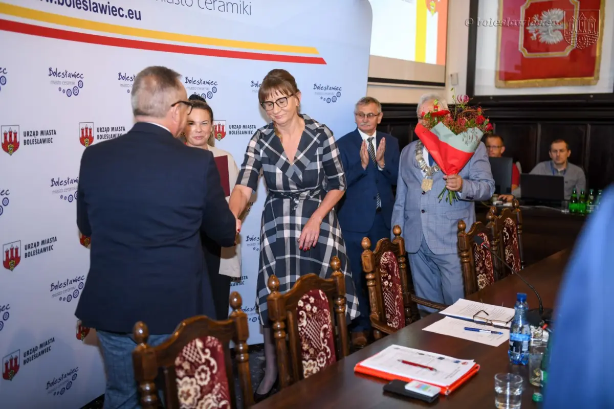 Uroczystość w czasie sierpniowej sesji Rady Miasta Bolesławiec