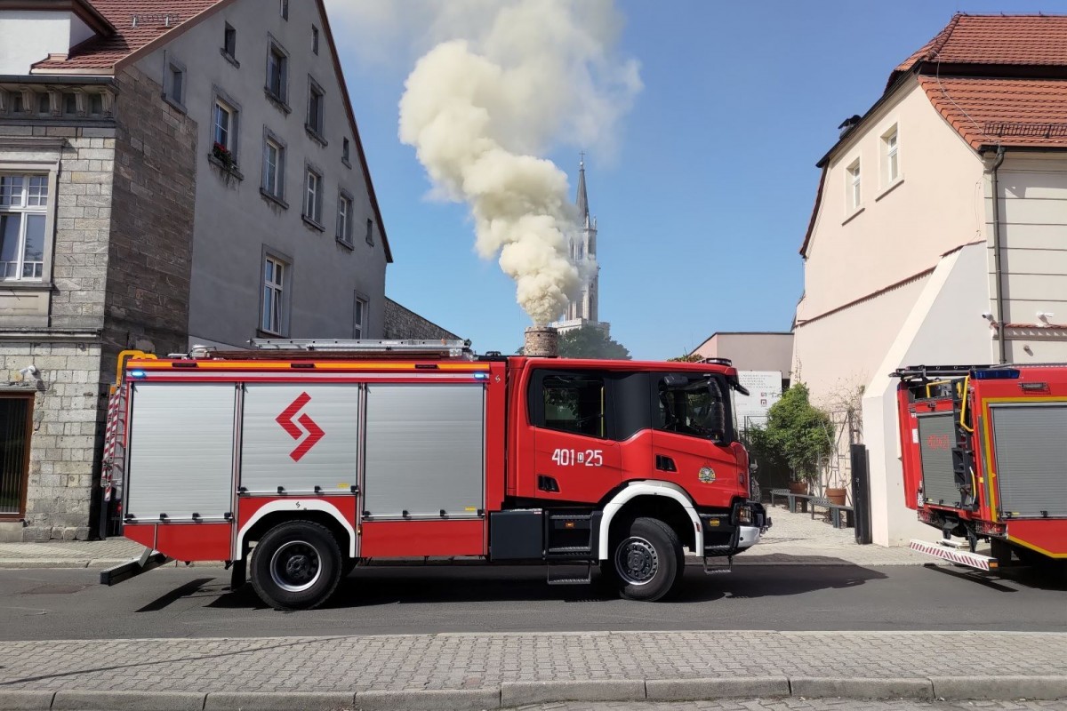 Zadymienie z pieca w Muzeum Ceramiki