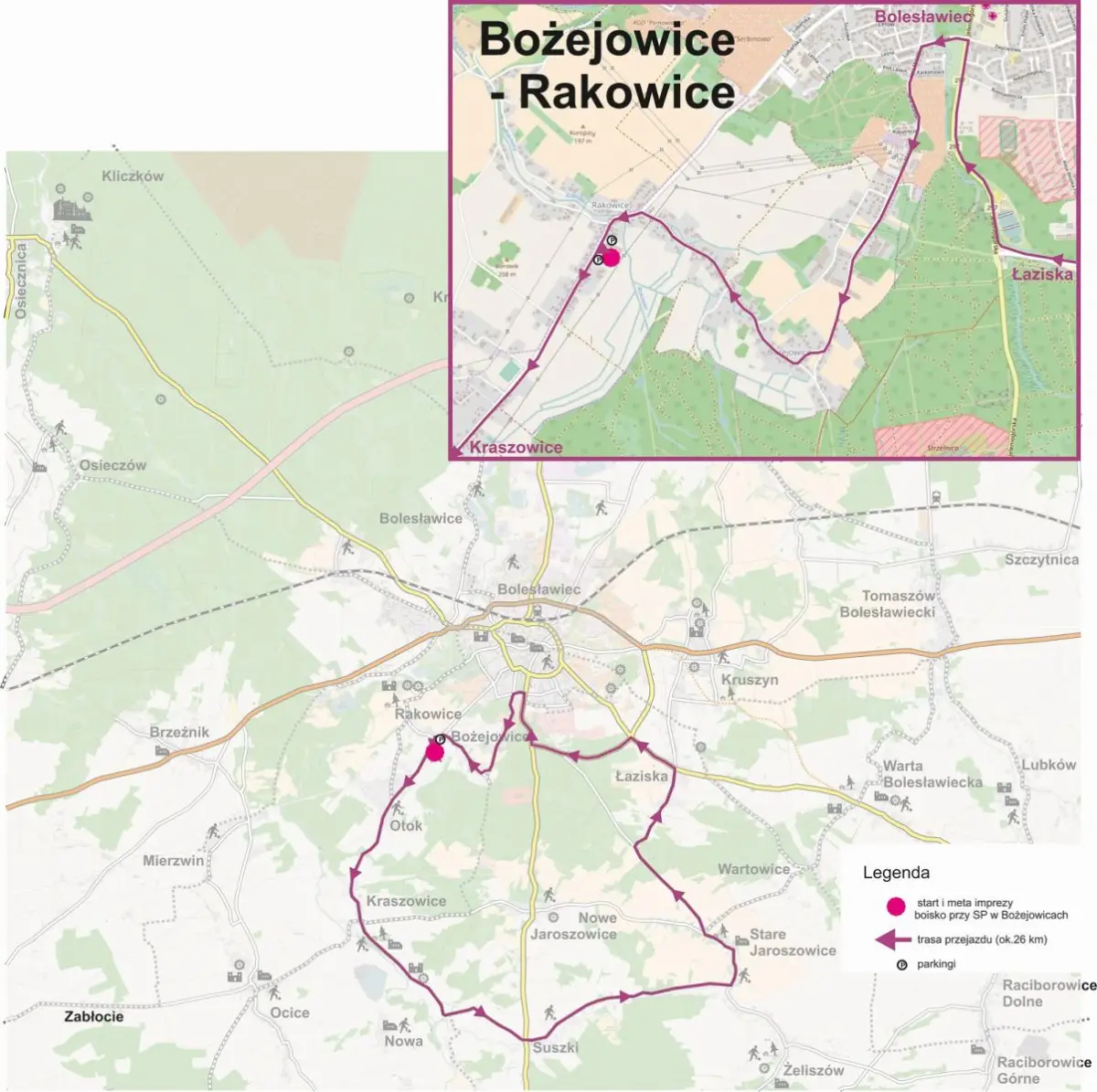 Trasa rajdu gmina Bolesławiec
