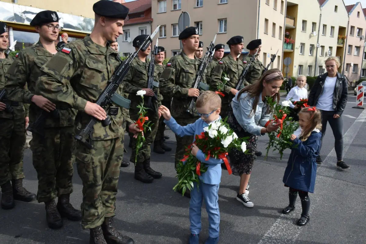 Oath-Taking Ceremony for 75 Soldiers in the Market Square in Nowogrodziec