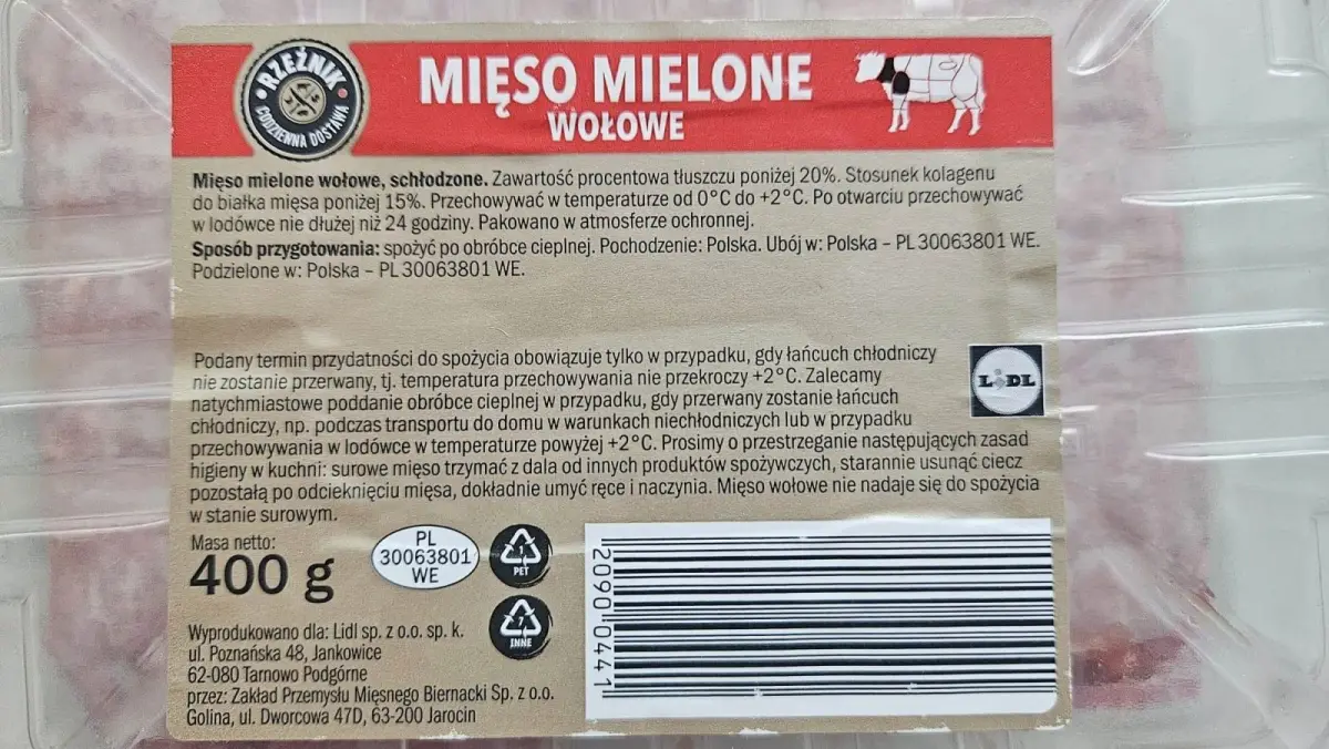 Mięso z ostrzeżenia GIS-u