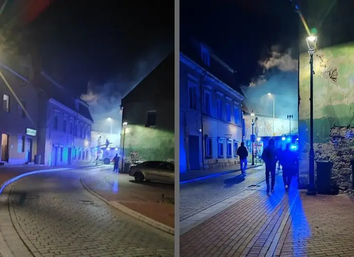 Pożar przy ulicy Szpitalnej w Nowogrodźcu